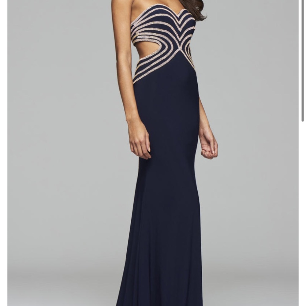 Faviana Embellished Prom Dress